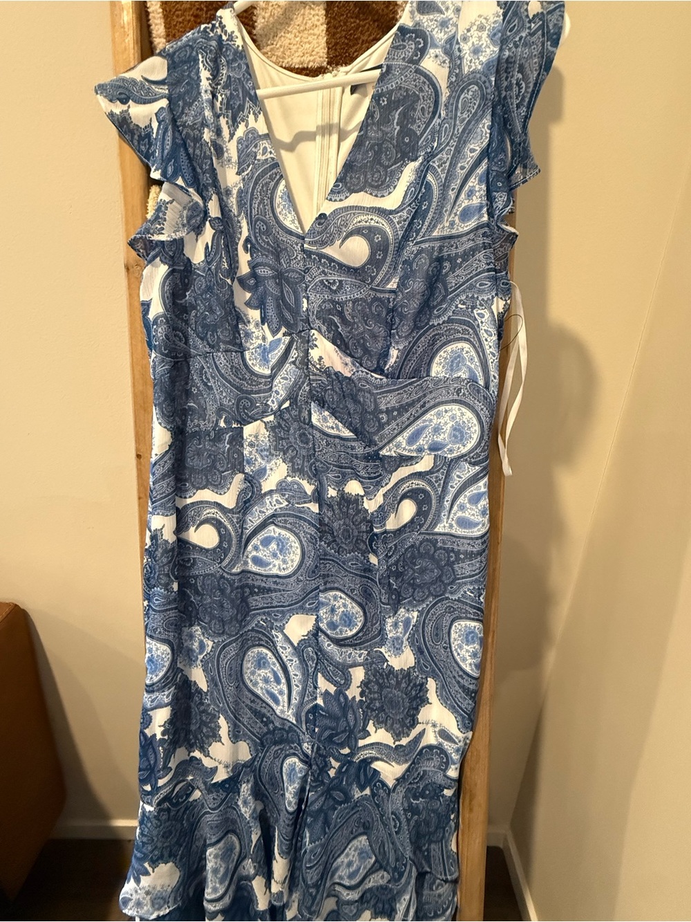 Tommy Hilfiger Blue and White Paisley Midi Dress